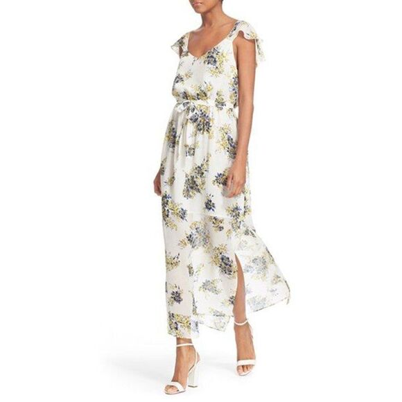Joie Astilbe Silk Floral Maxi Dress Sz M - Picture 1 of 6